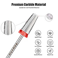 Depvko 5 In 1 Nail Drill Bits 332 Carbide Tungsten Nail Bits Two Way Rotate Professional Advanced Safety Cuticle Bits For N