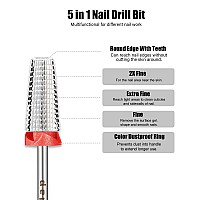 Depvko 5 In 1 Nail Drill Bits 332 Carbide Tungsten Nail Bits Two Way Rotate Professional Advanced Safety Cuticle Bits For N