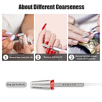 Depvko 5 In 1 Nail Drill Bits 332 Carbide Tungsten Nail Bits Two Way Rotate Professional Advanced Safety Cuticle Bits For N