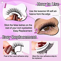 Wiwoseo Self Adhesive Eyelashes No Glue Needed False Lashes Natural Look Lash Extensions Reuseable Self Adhesive Lashes Waterpro