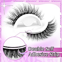 Wiwoseo Self Adhesive Eyelashes No Glue Needed False Lashes Natural Look Lash Extensions Reuseable Self Adhesive Lashes Waterpro