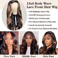 13X6 Lace Front Wigs Human Hair 1B30 250 Density Body Wave Blonde Wig Human Hair Highlight Ombre Lace Front Wig Human Hair Glue