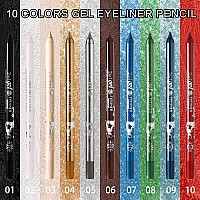 Evpct 2Pcs Red Color Gel Glitter Eyeliner Pencils Set For Women Waterline Waterproof Smudge Proof Lapiz De Ojos Delineador De Oj