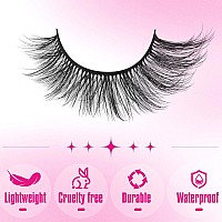 False Eyelashes Wispy Strip Lashes Mink Fluffy Volume Fake Eyelashes Cat Eye Lashes Natural 19Mm Long Fake Lashes Pack 14 Pairs