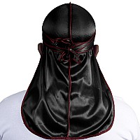 4Pcs Silky Durags For Men Women 360 Waves With 1 Wave Cap Silky Satin Durag Extra Long Tails