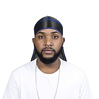 4Pcs Silky Durags For Men Women 360 Waves With 1 Wave Cap Silky Satin Durag Extra Long Tails