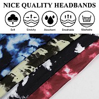 Huachi Tie Dye Headbands For Women Wide Head Wraps Boho Thick Hairbands Large African Sport Yoga Turban Headband Hair Accessorie