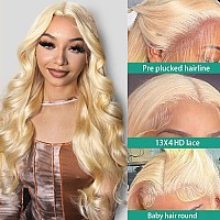 Sweetie 38 Inch 613 13X4 Lace Front Wig Human Hair 200 Density 12A Blonde Wig Human Hair Body Wave Lace Front Wigs Human Hair F