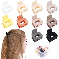 Ahoney 10Pcs Small Hair Claw Clips For Women Girls 1 Mini Matte Tiny Clips For Thin Thick Medium Hair Cute Jaw Clips With St