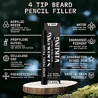 4 Pack Beard Filling Pen Kit With 4 Tips Waterproof Beard Pencil For Men Fill Shape Define With Brush Striking Viking J