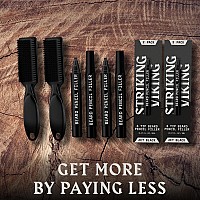 4 Pack Beard Filling Pen Kit With 4 Tips Waterproof Beard Pencil For Men Fill Shape Define With Brush Striking Viking J