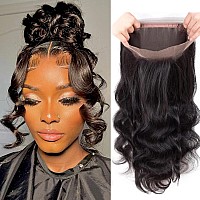 16 Inch 360 Frontal Closure Only Body Wave Lace Frontal With Bangs Baby Hair 100 Virgin Remy Human Hair Lace Frontal 360 Hd Lac