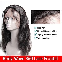 16 Inch 360 Frontal Closure Only Body Wave Lace Frontal With Bangs Baby Hair 100 Virgin Remy Human Hair Lace Frontal 360 Hd Lac