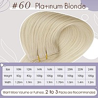 Full Shine Sew In Hair Extensions Real Human Hair Weft Hair Extensions Color Platinum Blonde Straight Human Hair Bundles Weft Ex