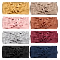 Headbands For Women Knotted Cross Twist Wide Turban Hair Band Elastic Workout Non Slip Sweat Hair Wrap For Yoga Running Sport Ac