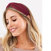 Headbands For Women Knotted Cross Twist Wide Turban Hair Band Elastic Workout Non Slip Sweat Hair Wrap For Yoga Running Sport Ac