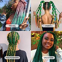 Run Shui Ombre Greenorange Pre Stretched Braiding Hair 2 Packs Pre Feathered Braid Hair Extensions 30 Inches Kanekalon Hair Bra