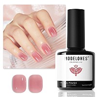 Modelones Gel Nail Polish 15 Ml Jelly Gel Nail Polish Sheer Pink Gel Polish Translucent Nude Pink Gel Polish Milky Clear Ice Pi