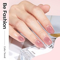 Modelones Gel Nail Polish 15 Ml Jelly Gel Nail Polish Sheer Pink Gel Polish Translucent Nude Pink Gel Polish Milky Clear Ice Pi