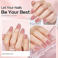 Modelones Gel Nail Polish 15 Ml Jelly Gel Nail Polish Sheer Pink Gel Polish Translucent Nude Pink Gel Polish Milky Clear Ice Pi