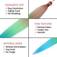 Run Shui Ombre Pinkblue Pre Stretched Braiding Hair 2 Packs Pre Feathered Braid Hair Extensions 30 Inches Kanekalon Hair Braids