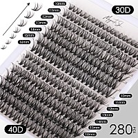 Diy Lash Extensions Kit 280Pcs Individual Eyelash Extension Kit 007D 1016Mmmix 30D 40D Curl Lash Clusters Eyelash Extension Ki