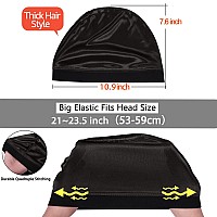 4Pcs Silky Stocking Wave Cap Satin Doo Rags Good Compression Wave Caps For Men For 360 540 720 Waves Thick Hair Style