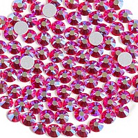 Beadsland 2880Pcs Flat Back Crystal Rhinestones Round Gems For Nail Art And Craft Glue Fix Light Siam Ab Ss163840Mm