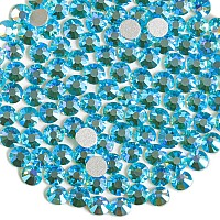 Beadsland 2880Pcs Flat Back Crystal Rhinestones Round Gems For Nail Art And Craft Glue Fix Aquamarine Ab Ss16 3840Mm