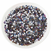 Beadsland 2880Pcs Flat Back Crystal Rhinestones Round Gems For Nail Art And Craft Glue Fix Blue Volcano Ss16 3840Mm