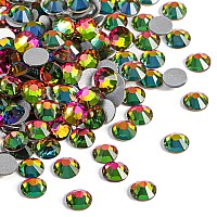 Beadsland 2880Pcs Flat Back Crystal Rhinestones Round Gems For Nail Art And Craft Glue Fix Rainbow Ss16 3840Mm