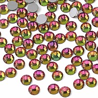 Beadsland 2880Pcs Flat Back Crystal Rhinestones Round Gems For Nail Art And Craft Glue Fix Rainbow Ss16 3840Mm