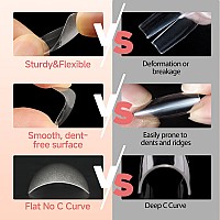 Una Gella Stiletto Gel X Nail Tips Full Cover 312Pcs No C Curve Stiletto Nail Tips Prebuff Press On Nails Half Matte Stiletto A