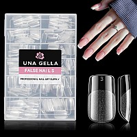 Una Gella Short Square Nail Tips 312Pcs Square Fake Nails Prefile Soft Gel X Nails Tips For Full Cover Acrylic Nails False Nail