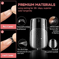 Una Gella Short Square Nail Tips 312Pcs Square Fake Nails Prefile Soft Gel X Nails Tips For Full Cover Acrylic Nails False Nail