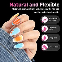 Una Gella Almond Nail Tips 216Pcs Pointed Almond Gel X Nail Tips Preshape Almond Half Matte Full Cover Nail Tips Clear Acrylic