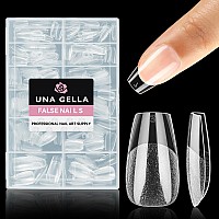 Una Gella Short Coffin Nail Tips 312Pcs Short Coffin Nail Tips Preshape Short Coffin Gel X Nail Tips 12 Sizes Full Cover Fake