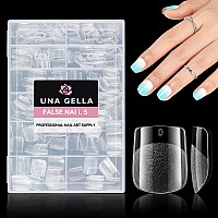 Una Gella Extra Short Square Nail Tips 312Pcs Xs Square Gel X Nail Tips Soft Gel Full Cover Nail Tips Half Matte No Need File