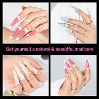 Una Gella Extra Long Stiletto Nail Tips 312Pcs Xxl Nail Tips Stiletto Preshape Half Matte Full Cover Nail Tips No Need File Cl