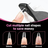 Una Gella Extra Long Stiletto Nail Tips 312Pcs Xxl Nail Tips Stiletto Preshape Half Matte Full Cover Nail Tips No Need File Cl