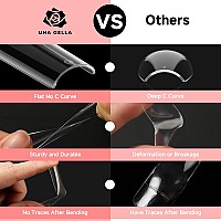 Una Gella 504Pcs No C Curve Tapered Square Nail Tips 3Xl Extra Long Straight Clear Fake Nail Tips 12 Sizes Half Cover Gel Fals