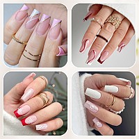 Una Gella Medium Square Gel Nail Tips Half Matte 312Pcs Medium Square Gel X Nails Full Cover False Acrylic Nails Tips For Press