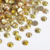 Beadsland 576Pcs Flat Back Crystal Rhinestones Round Gems For Nail Art And Craft Glue Fix Metal Sunlight Ss306365Mm