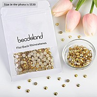 Beadsland 576Pcs Flat Back Crystal Rhinestones Round Gems For Nail Art And Craft Glue Fix Metal Sunlight Ss306365Mm