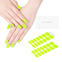 Danni Toni Semi Cured Gel Nail Strips Neon Green Glow In The Dark Gel Nail Stickers Summer Gel Nail Wraps 28 Stickers