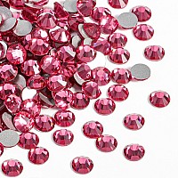 Beadsland 576Pcs Flat Back Crystal Rhinestones Round Gems For Nail Art And Craft Glue Fix Rose Ss30 6365Mm