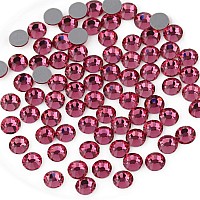 Beadsland 576Pcs Flat Back Crystal Rhinestones Round Gems For Nail Art And Craft Glue Fix Rose Ss30 6365Mm