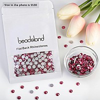 Beadsland 576Pcs Flat Back Crystal Rhinestones Round Gems For Nail Art And Craft Glue Fix Rose Ss30 6365Mm