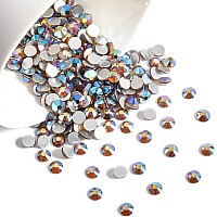 Beadsland 2880Pcs Flat Back Crystal Rhinestones Round Gems For Nail Art And Craft Glue Fix Ltcolorado Topaz Ab Ss20 4648Mm