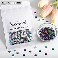 Beadsland 576Pcs Flat Back Crystal Rhinestones Round Gems For Nail Art And Craft Glue Fix Green Volcano Ss306365Mm